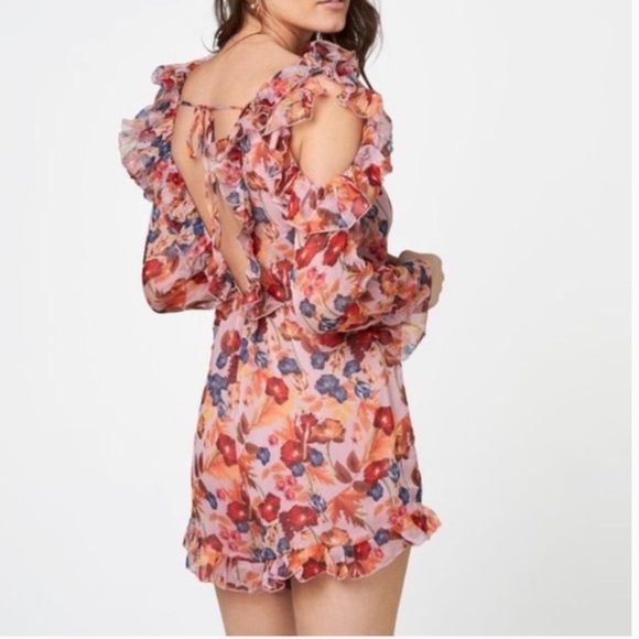 Few Moda Ruffle Cold Shoulder Floral Romper (S) - Picture 2 of 11
